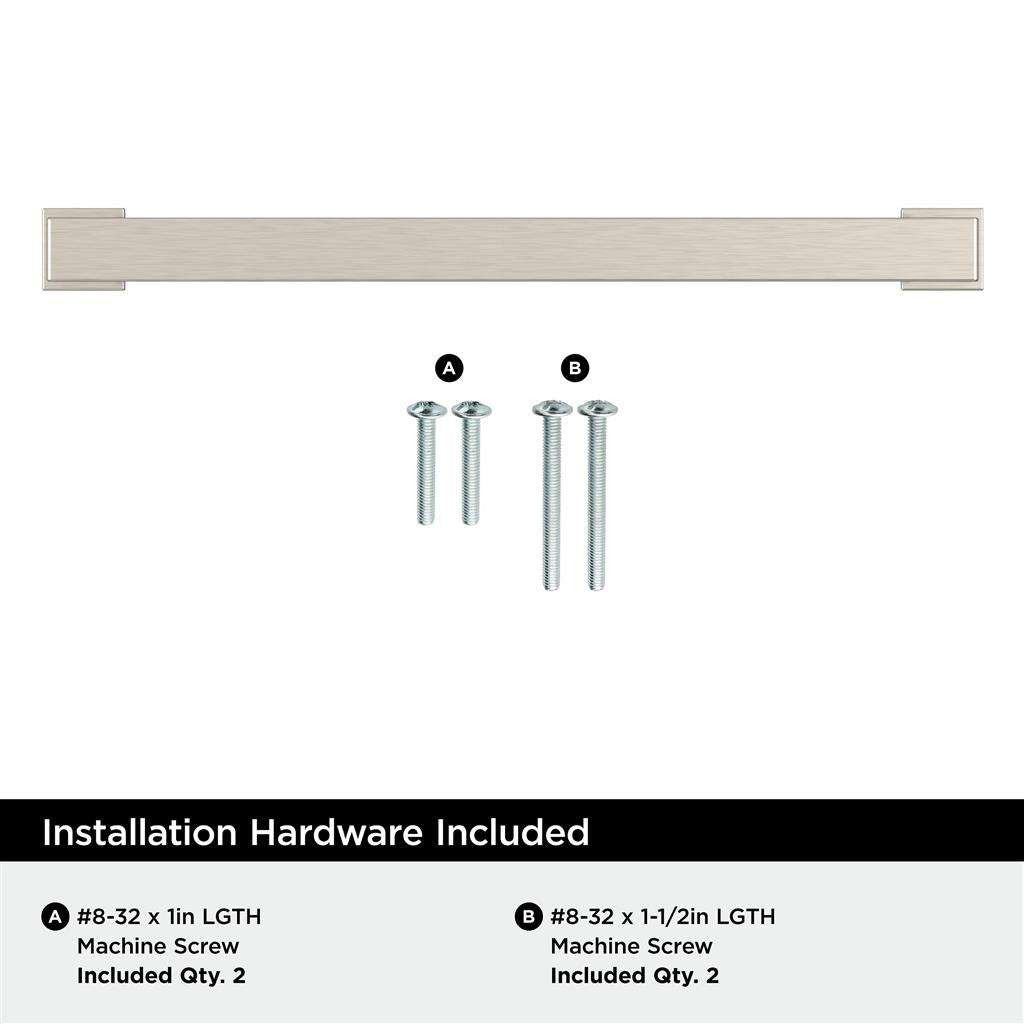 AMEROCK Bridgeport Cabinet Handle Pull in Satin Nickel 160mm BP37033G10 Installation Hardware