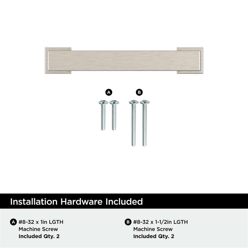 AMEROCK Bridgeport Cabinet Handle Pull in Satin Nickel 3" BP37030G10 Installation Hardware