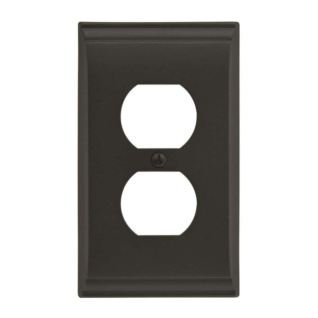 AMEROCK Candler Duplex Outlet Wall Plate in Black Bronze BP36508BBR