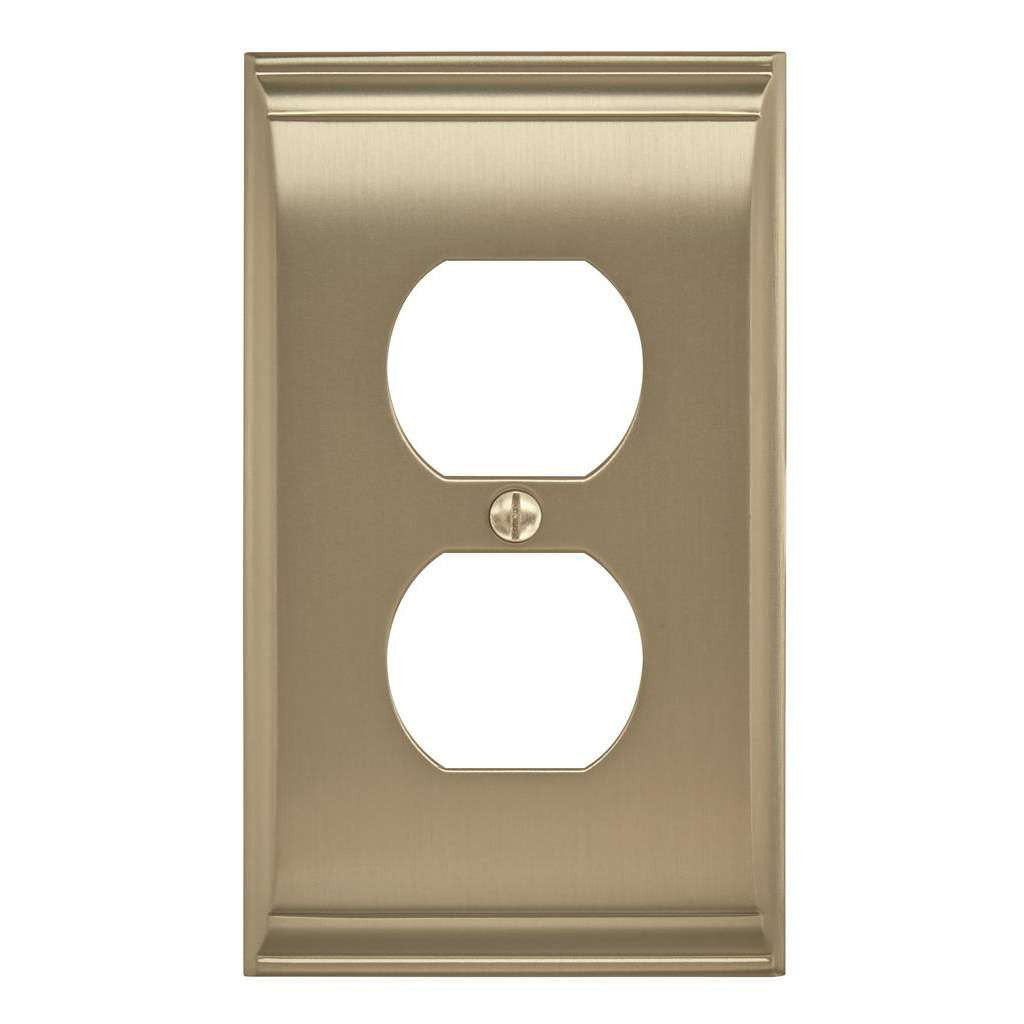 AMEROCK Candler Duplex Outlet Wall Plate in Golden Champagne BP36508BBZ
