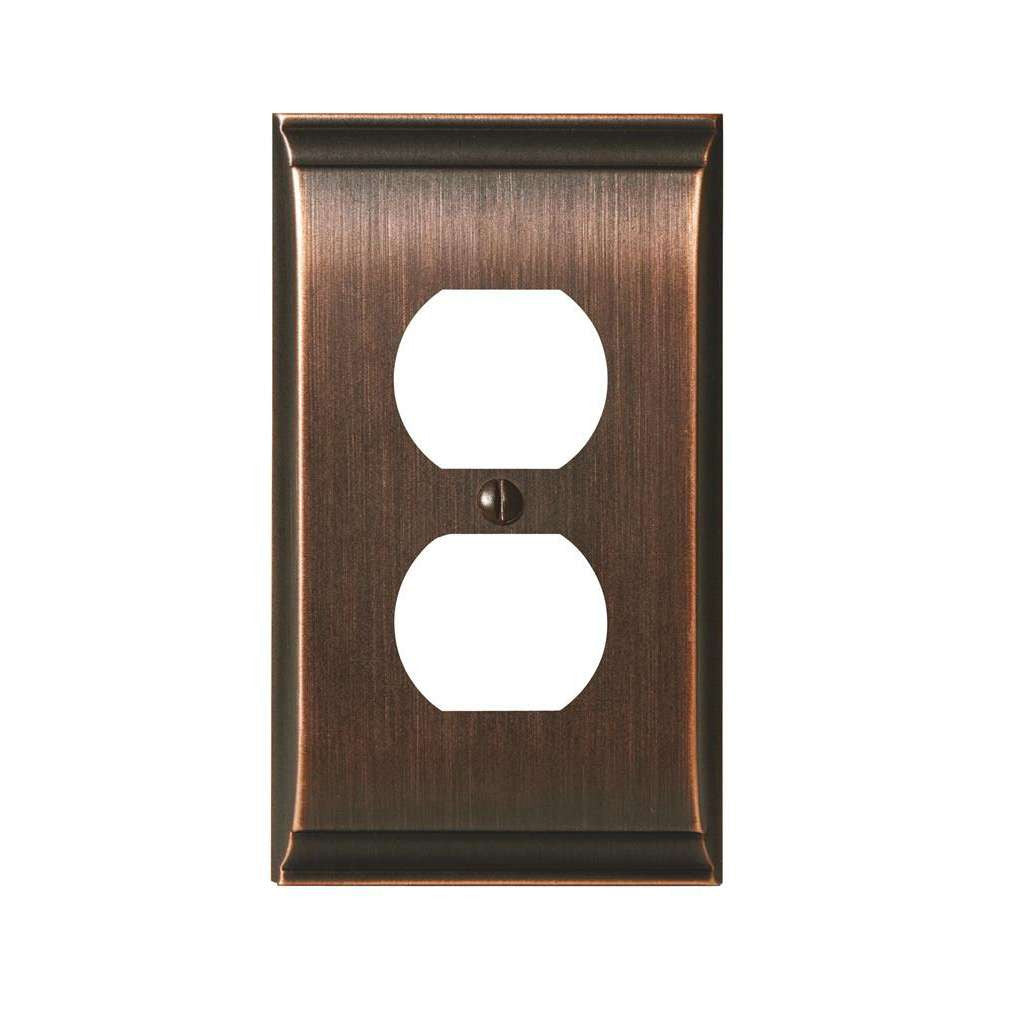 AMEROCK Candler Duplex Outlet Wall Plate in Oil Rubbed Bronze BP36508ORB