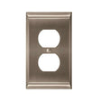 AMEROCK Candler Duplex Outlet Wall Plate in Satin Nickel BP36508G10