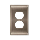 AMEROCK Candler Duplex Outlet Wall Plate in Satin Nickel BP36508G10