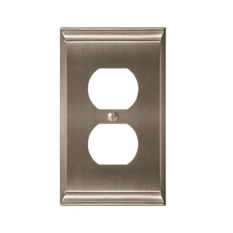AMEROCK Candler Duplex Outlet Wall Plate in Satin Nickel BP36508G10