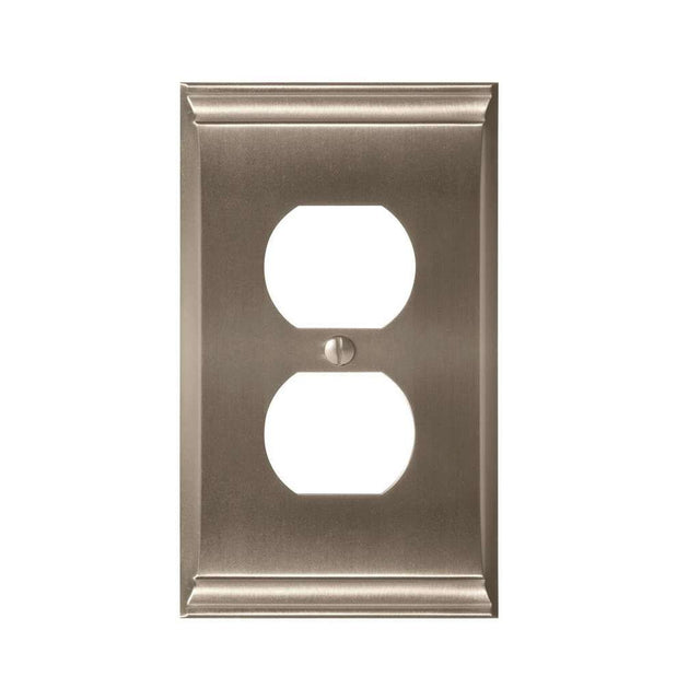 AMEROCK Candler Duplex Outlet Wall Plate in Satin Nickel BP36508G10