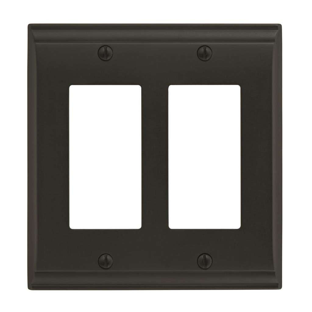 AMEROCK Candler GFI Rocker Wall Plate in Black Bronze 2 Toggle BP36505BBR
