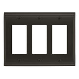 AMEROCK Candler GFI Rocker Wall Plate in Black Bronze 3 Toggle BP36506BBR