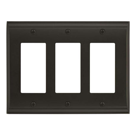 AMEROCK Candler GFI Rocker Wall Plate in Black Bronze 3 Toggle BP36506BBR