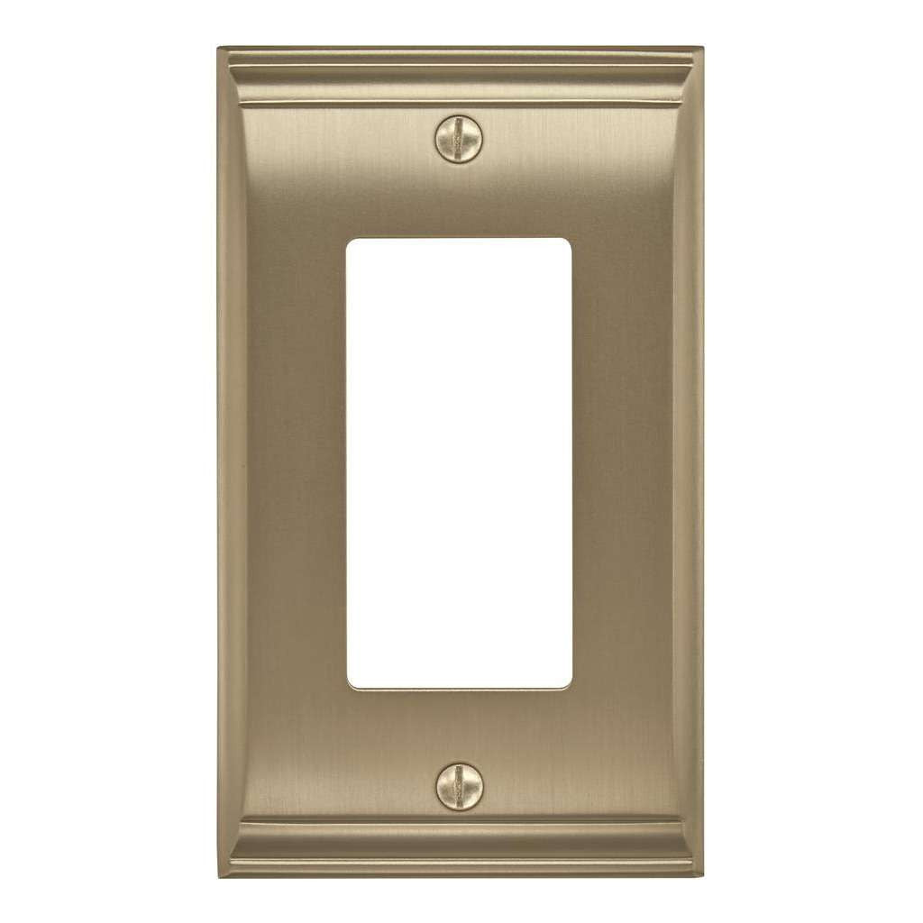 AMEROCK Candler GFI Rocker Wall Plate in Golden Champagne 1 Rocker BP36504BBZ