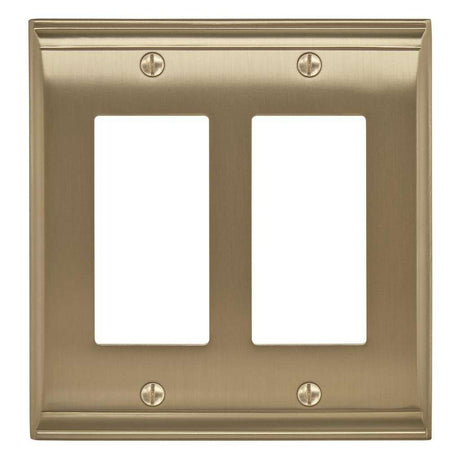 AMEROCK Candler GFI Rocker Wall Plate in Golden Champagne 2 Rocker BP36505BBZ