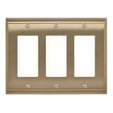 AMEROCK Candler GFI Rocker Wall Plate in Golden Champagne 3 Rocker BP36506BBZ