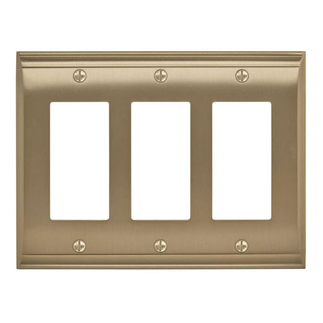 AMEROCK Candler GFI Rocker Wall Plate in Golden Champagne 3 Rocker BP36506BBZ
