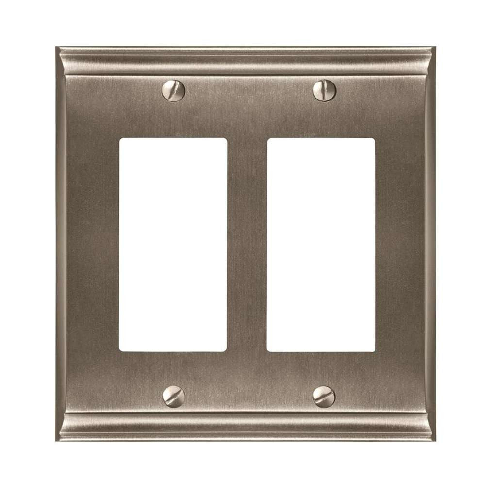 AMEROCK Candler GFI Rocker Wall Plate in Satin Nickel 2 Rocker BP6505G10