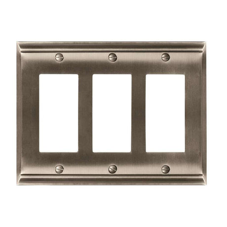 AMEROCK Candler GFI Rocker Wall Plate in Satin Nickel 3 Rocker BP6506G10