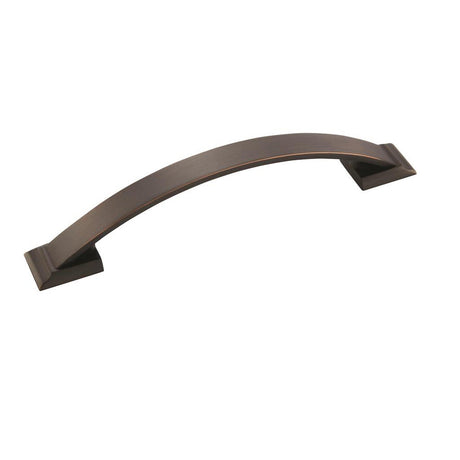 Amerock Candler Handle Cabinet Pull in Oil Rubbed Bronze 128mm BP29363ORB on White Background