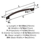 Amerock Candler Handle Cabinet Pull in Oil Rubbed Bronze 224mm BP29351ORB Specs