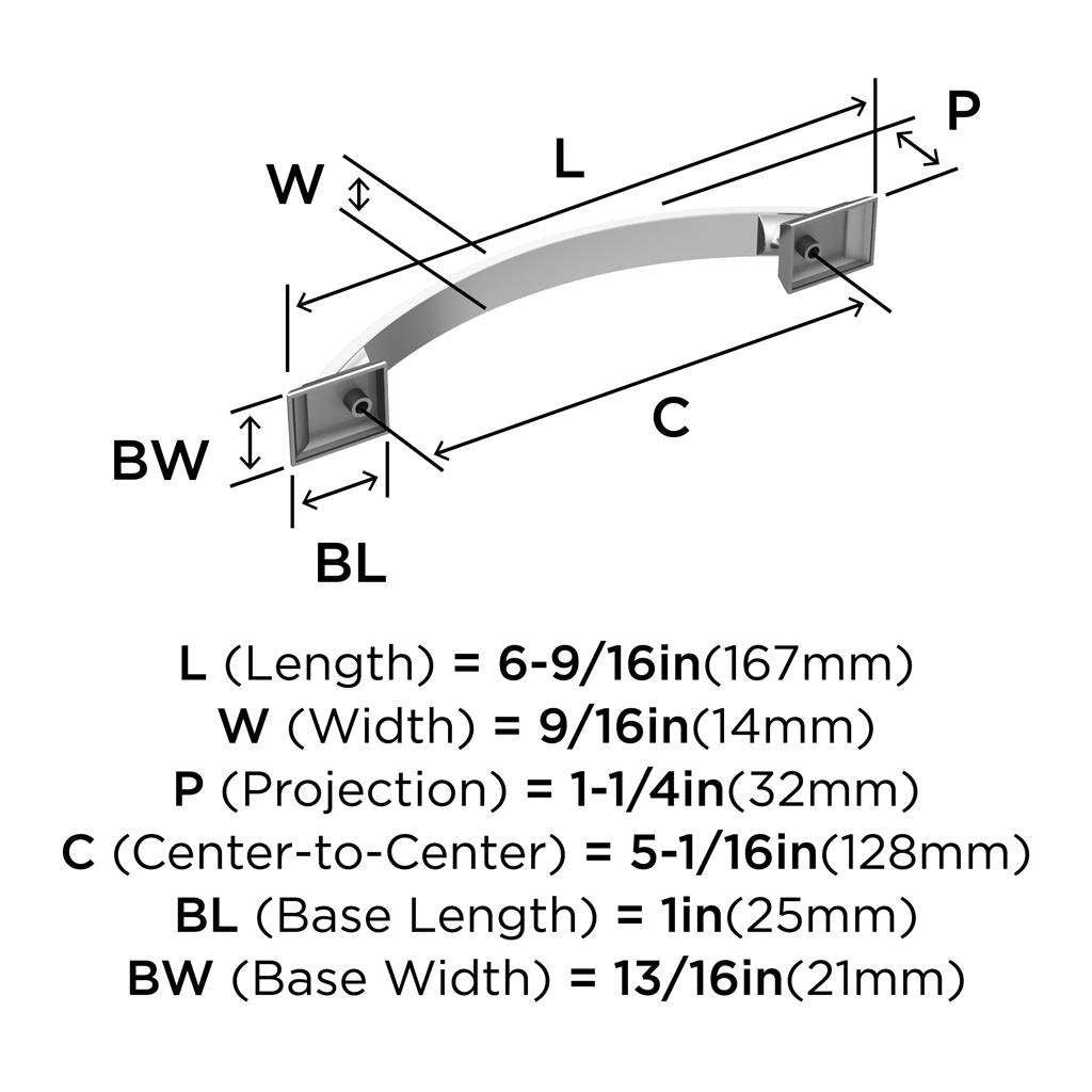 Amerock Candler Handle Cabinet Pull in Polished Chrome 128mm BP2936326 Specs