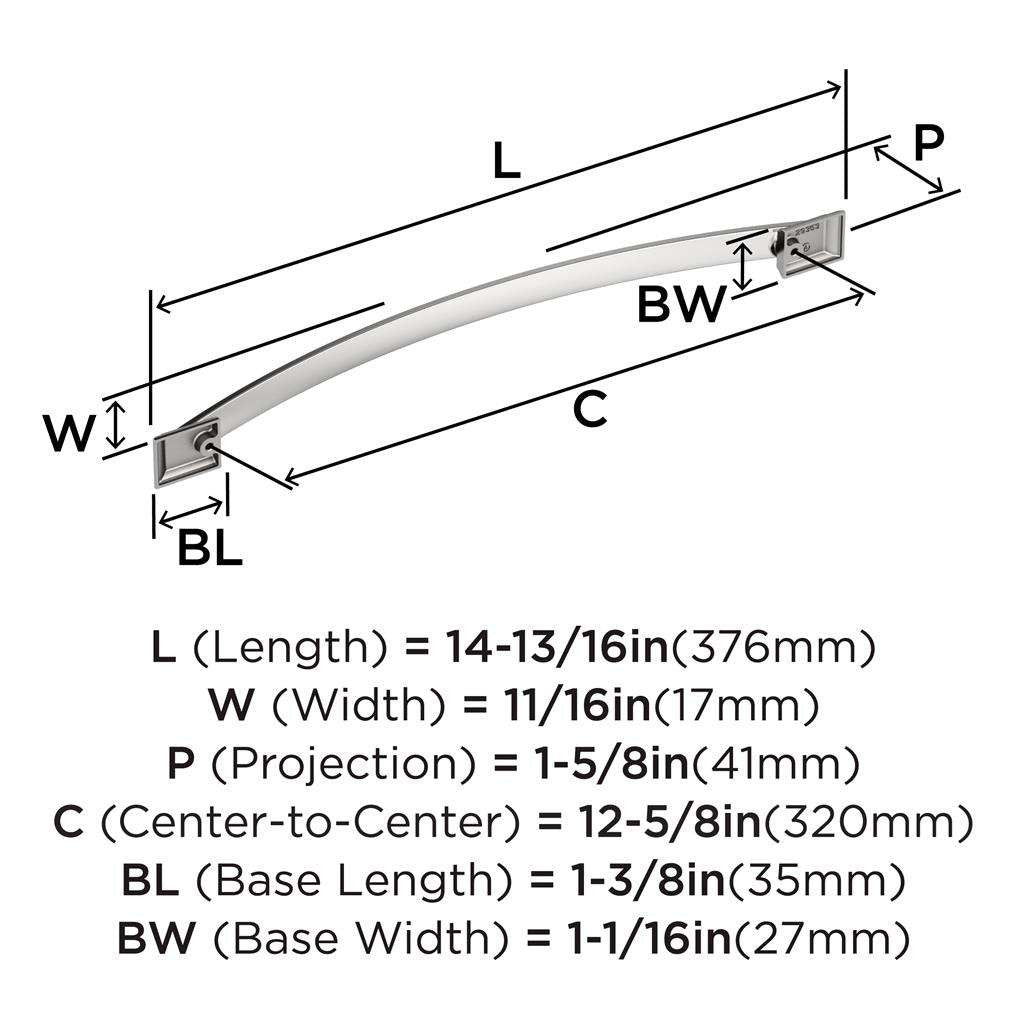 Amerock Candler Handle Cabinet Pull in Polished Chrome 320mm BP2935326 Specs