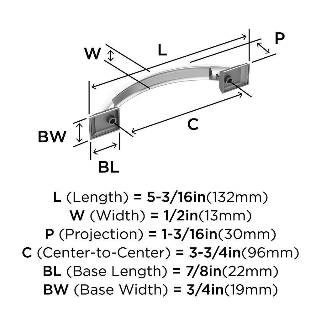 Amerock Candler Handle Cabinet Pull in Polished Chrome 96mm BP2935526 Specs