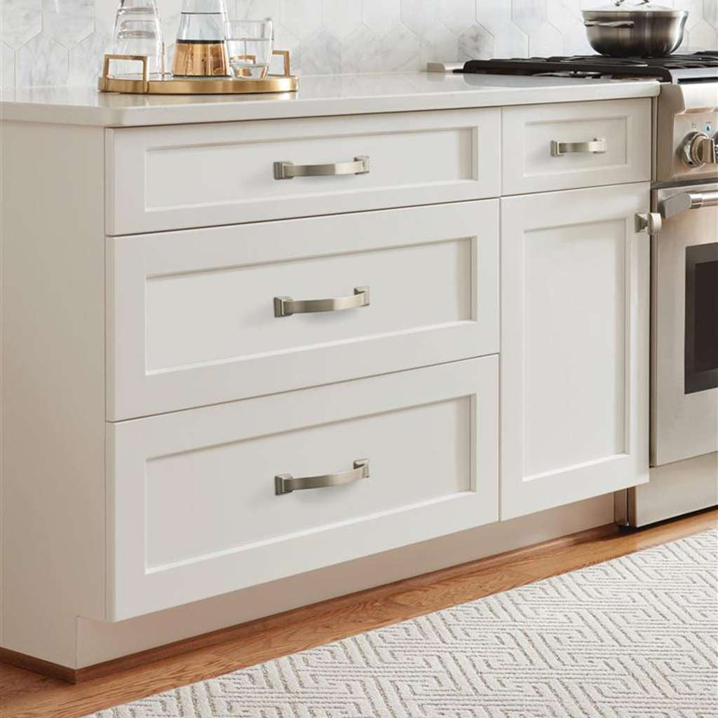 Amerock Candler Handle Cabinet Pull in Satin Nickel 3" BP29349G10 Mounted