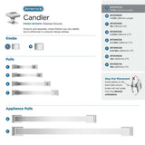 Amerock Candler Rectangle Cabinet Knob in Polished Chrome 1-1/4" BP2934026 Collection