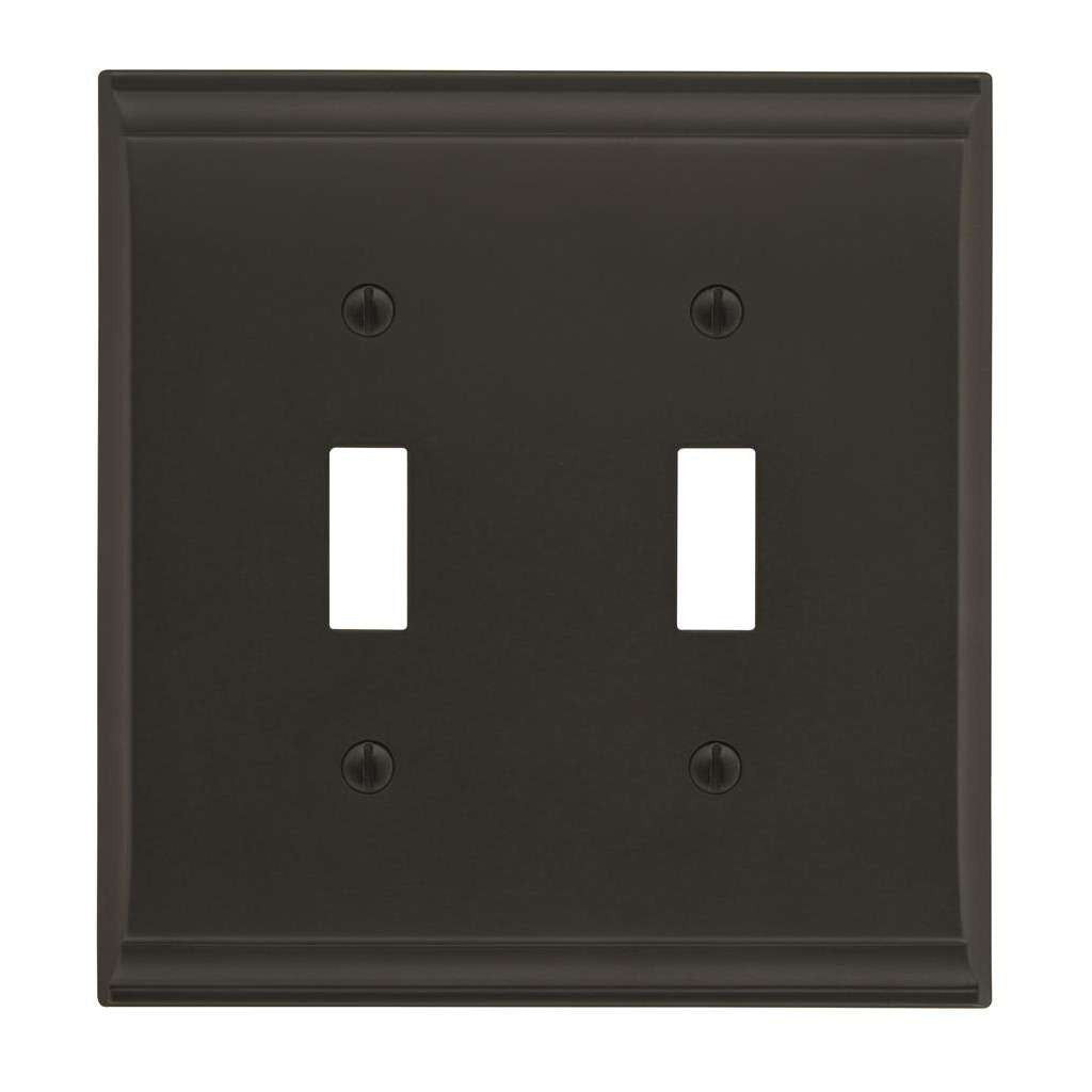 AMEROCK Candler Toggle Switch Wall Plate in Black Bronze Double BP36501BBR