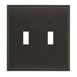 AMEROCK Candler Toggle Switch Wall Plate in Black Bronze Double BP36501BBR
