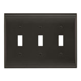 AMEROCK Candler Toggle Switch Wall Plate in Black Bronze Triple BP36502BBR