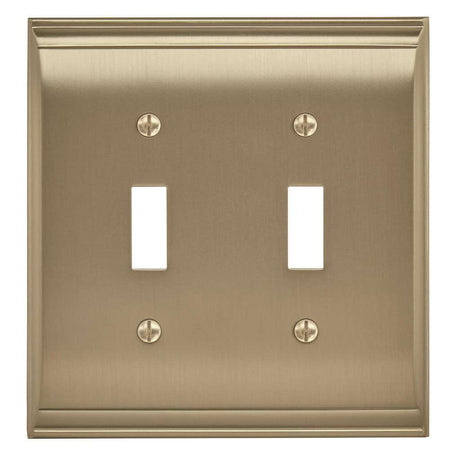 AMEROCK Candler Toggle Switch Wall Plate in Golden Champagne Double BP36501BBZ