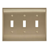 AMEROCK Candler Toggle Switch Wall Plate in Golden Champagne Triple BP36502BBZ