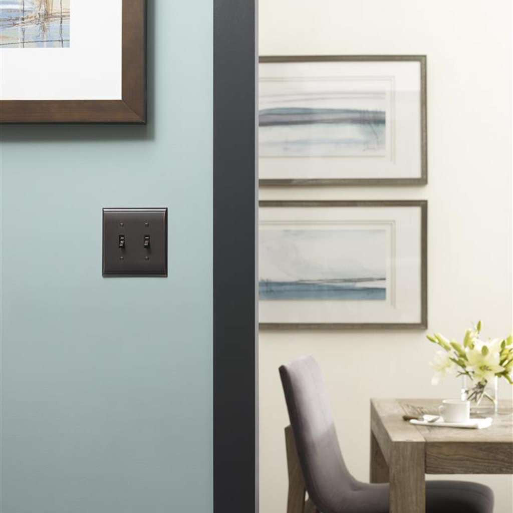 AMEROCK Candler Toggle Switch Wall Plate in Oil Rubbed Bronze Double BP36501ORB Mounted