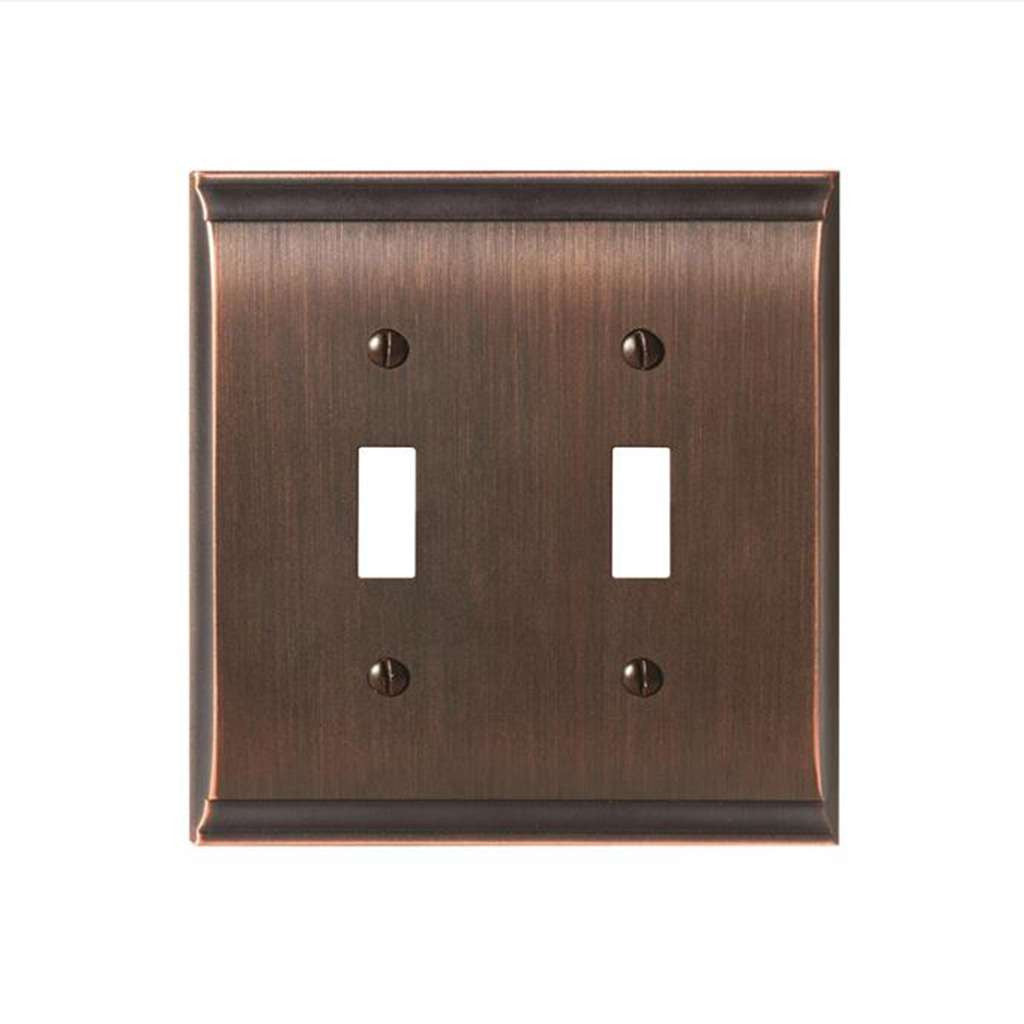 AMEROCK Candler Toggle Switch Wall Plate in Oil Rubbed Bronze Double BP36501ORB