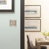 AMEROCK Candler Toggle Switch Wall Plate in Satin Nickel Double BP36501G10 Mounted