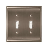 AMEROCK Candler Toggle Switch Wall Plate in Satin Nickel Double BP36501G10