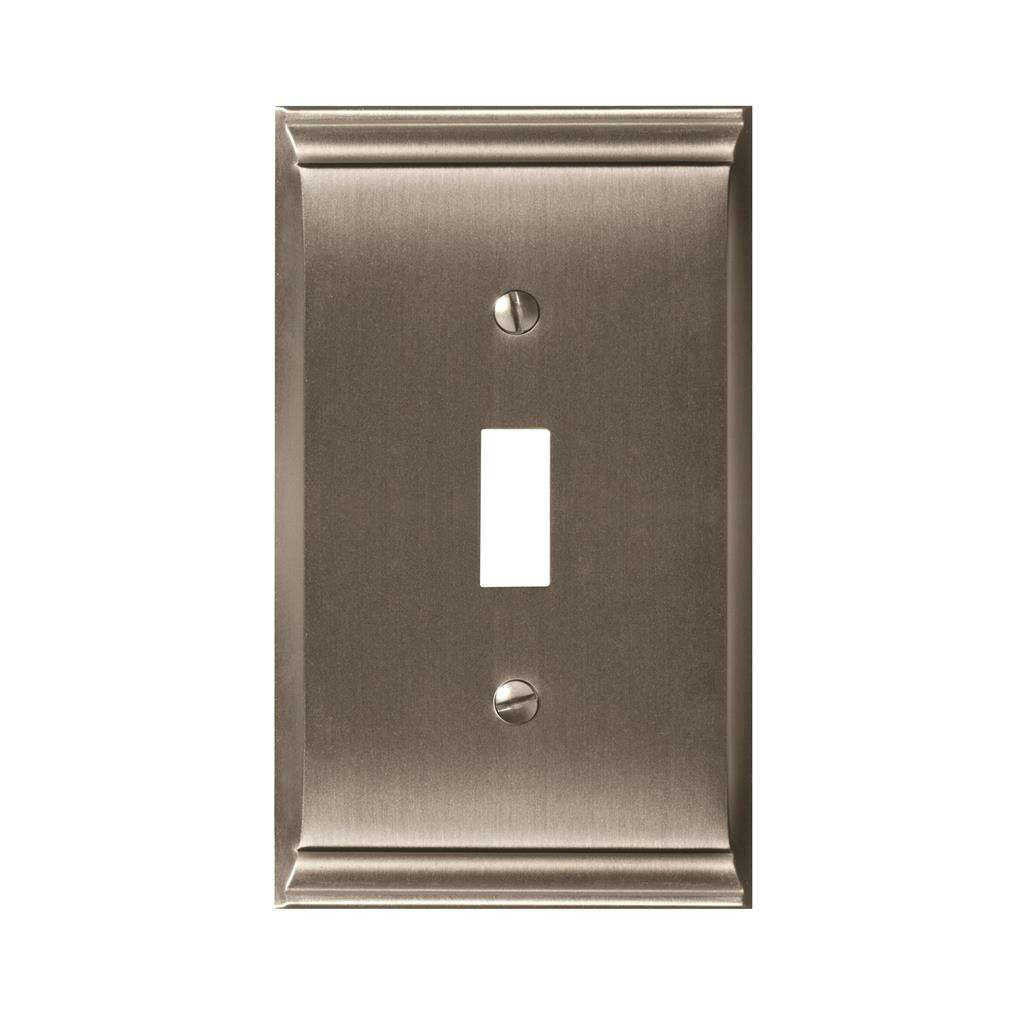 AMEROCK Candler Toggle Switch Wall Plate in Satin Nickel Single BP36500G10