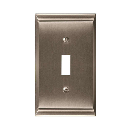 AMEROCK Candler Toggle Switch Wall Plate in Satin Nickel Single BP36500G10