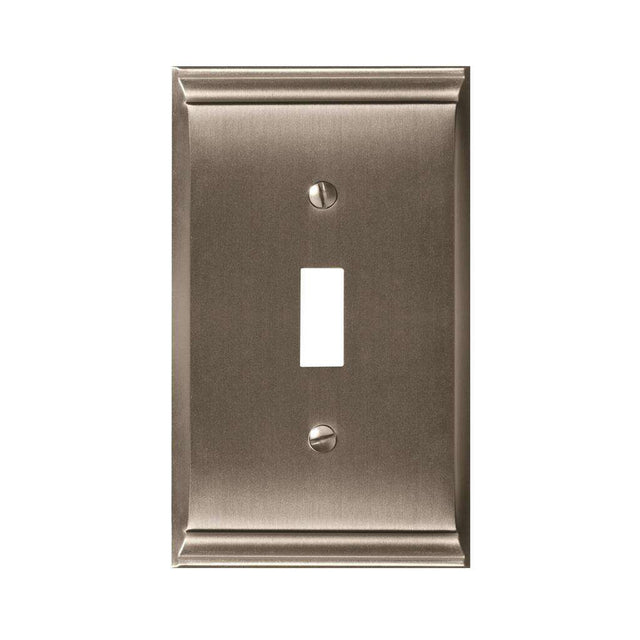 AMEROCK Candler Toggle Switch Wall Plate in Satin Nickel Single BP36500G10