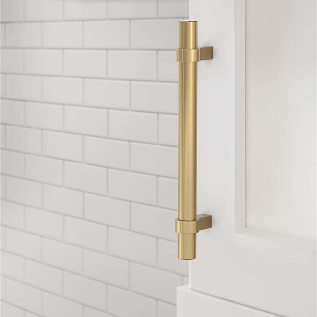 Amerock Central Wrapped Bar Handle Pulls in Champagne Bronze 128mm BP37162CZ Mounted