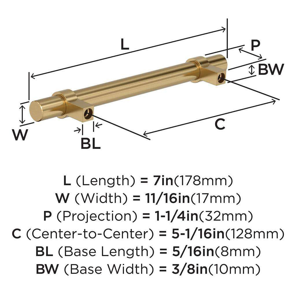 Amerock Central Wrapped Bar Handle Pulls in Champagne Bronze 128mm BP37162CZ Specs