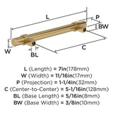 Amerock Central Wrapped Bar Handle Pulls in Champagne Bronze 128mm BP37162CZ Specs
