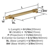 Amerock Central Wrapped Bar Handle Pulls in Champagne Bronze 160mm BP37163CZ Specs