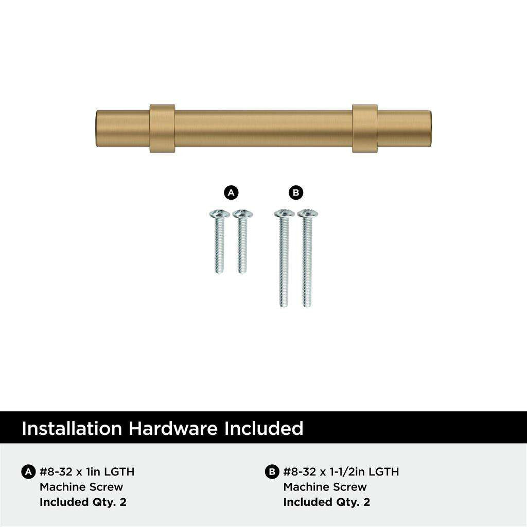 Amerock Central Wrapped Bar Handle Pulls in Champagne Bronze 3" BP37160CZ Installation Hardware