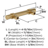 Amerock Central Wrapped Bar Handle Pulls in Champagne Bronze 3" BP37160CZ Specs