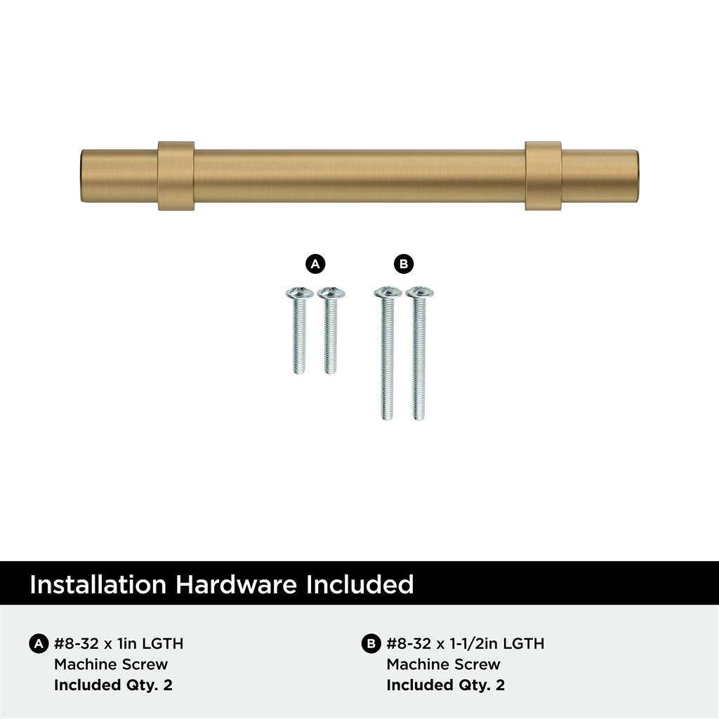 Amerock Central Wrapped Bar Handle Pulls in Champagne Bronze 96mm BP37161CZ Installation Hardware