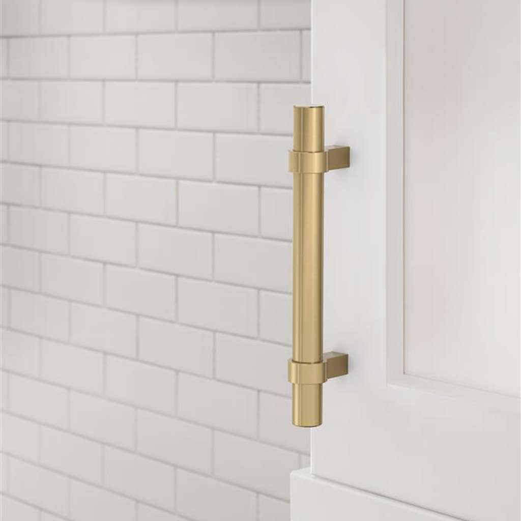 Amerock Central Wrapped Bar Handle Pulls in Champagne Bronze 96mm BP37161CZ Mounted