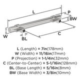 Amerock Central Wrapped Bar Handle Pulls in Chrome 128mm BP3716226 Specs