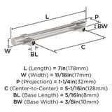 Amerock Central Wrapped Bar Handle Pulls in Chrome 128mm BP3716226 Specs