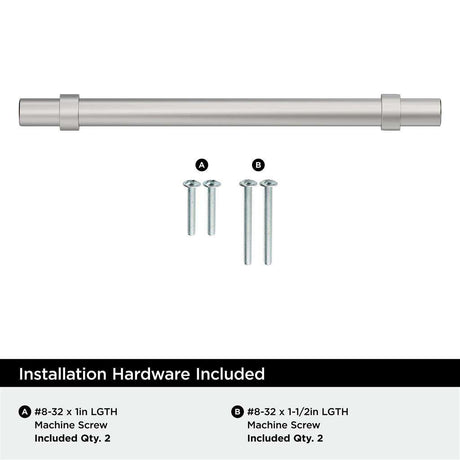 Amerock Central Wrapped Bar Handle Pulls in Chrome 160mm BP3716326 Installation Hardware