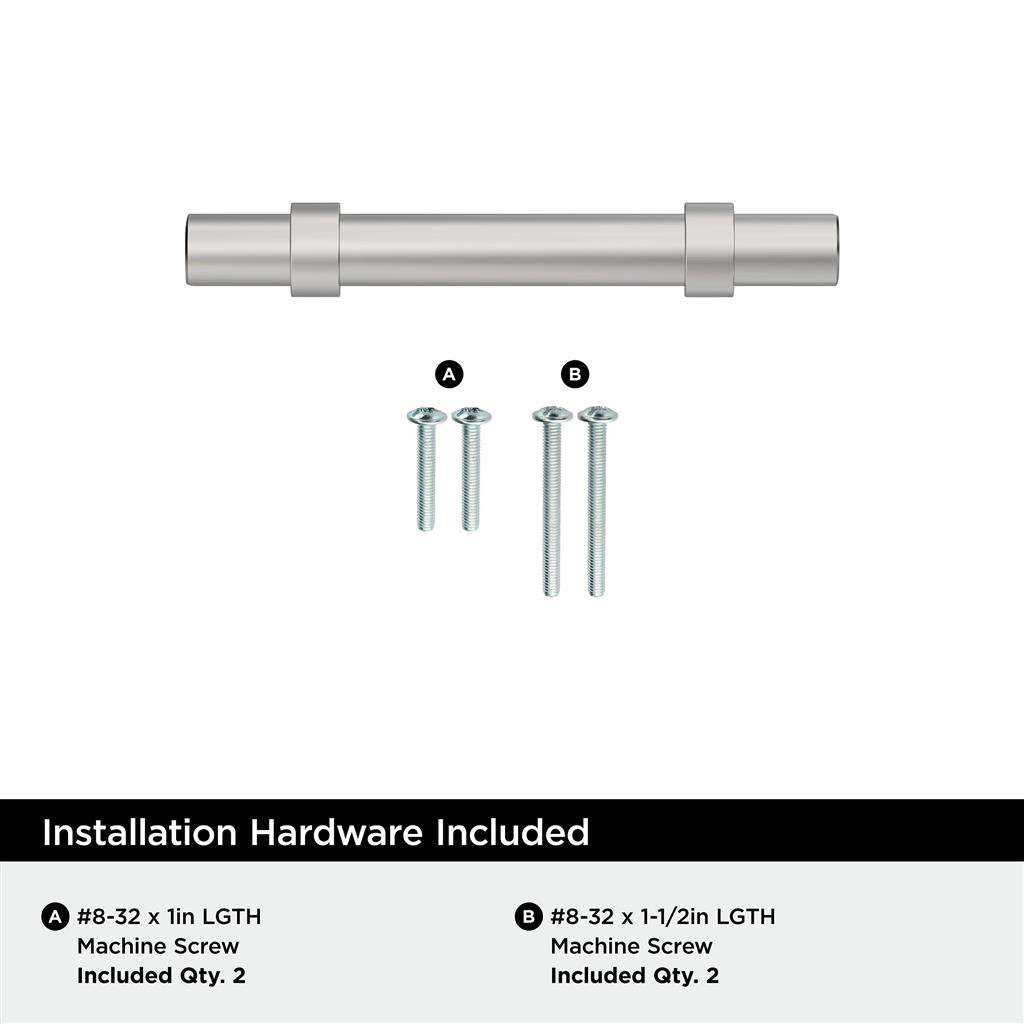 Amerock Central Wrapped Bar Handle Pulls in Chrome 3" BP3716026 Installation Hardware