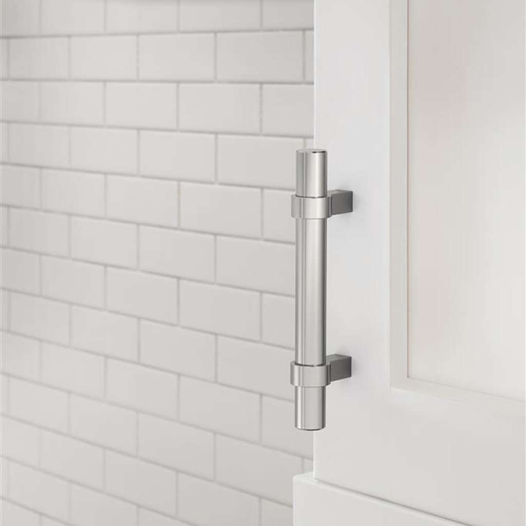 Amerock Central Wrapped Bar Handle Pulls in Chrome 3" BP3716026 Mounted